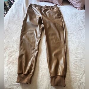 Faux leather jogger pants XL